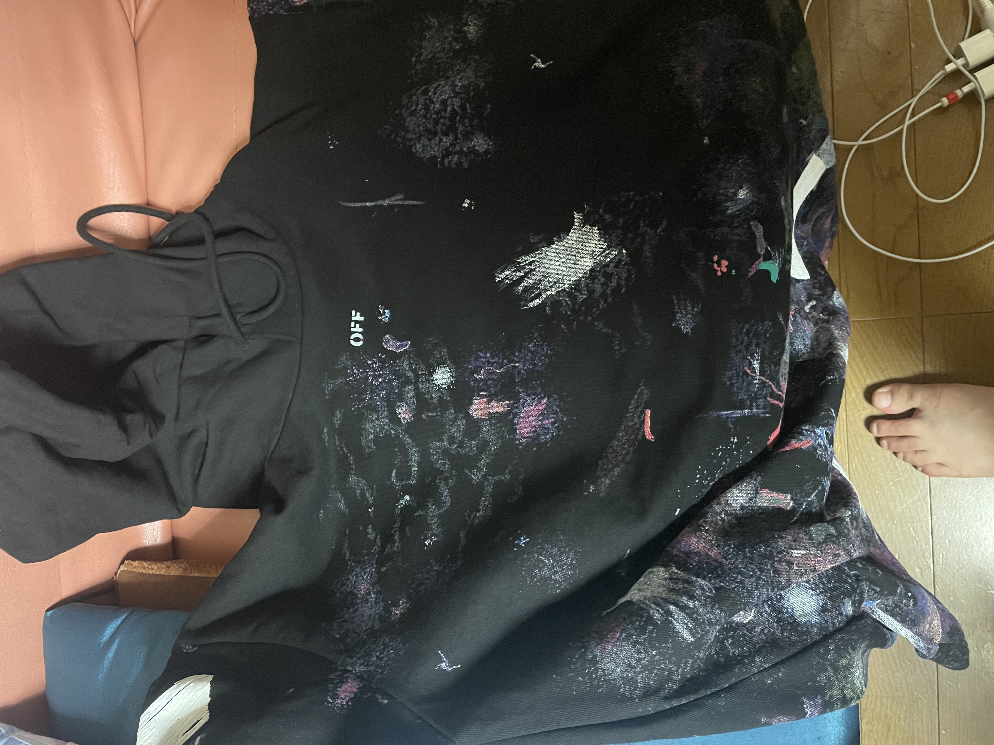 オフ ホワイトコピー パーカー 偽物 OFF WHITE 17FW DIAG GALAXY BRUSHED OVER 東京HOODIE PARKA 芸能人9MBA025R0