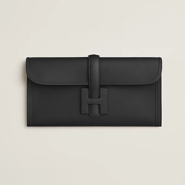 【セールで奇跡の入荷！】《ギフトに★》エルメス クラッチバッグ 偽物《ジジェ》 エラン 29 ブラック&レッド