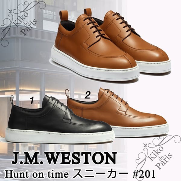 完売色あり！ジェイエムウエストン 偽物 Parisより Hunt on time スニーカー #201 2色 11S2GAB2010A