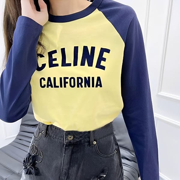 ☆超人気☆セリーヌ 70S ロゴ入り カリフォルニアTシャツ 偽物 2X19H671Q.11LD