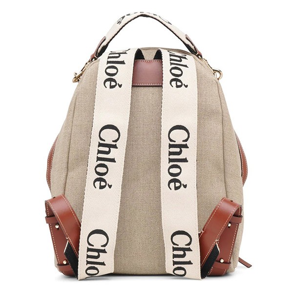 新作クロエ Woody 偽物 リネンキャンバス バックパック CHC23AS379L0627S