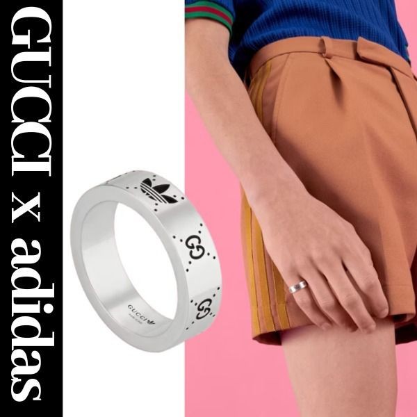 大人気！アディダスxグッチ エングレービング リング 偽物ユニセックス702764 J8400
