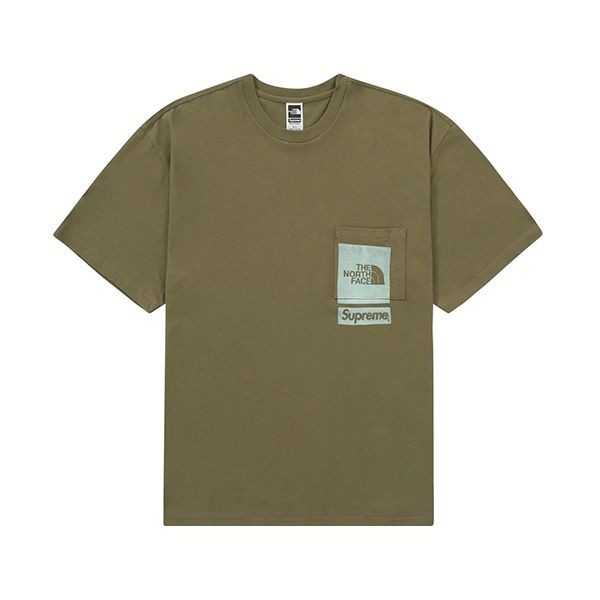新作もセール価格！シュプリーム×ノースフェイス コラボ Printed Pocket Tee Tシャツ偽物nf09213