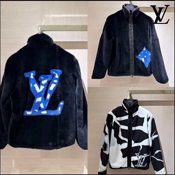 素敵なルイヴィトン リバーシブル 偽物 アウター ブルゾン ミンク LV SKI 1AFAK3