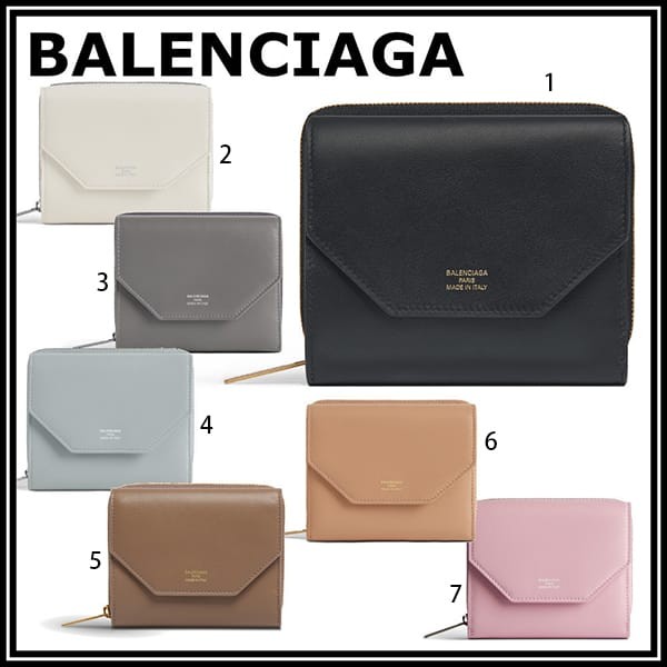 【限定カラー】バレンシアガ 偽物 ENVELOPE フラップ コンパクトウォレット 財布 7色 7537622AABY1061