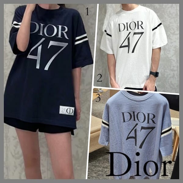 【即発】ディオール Tシャツ 偽物 半袖 コットン 1947ラベル 3色 413J640A0849_C580
