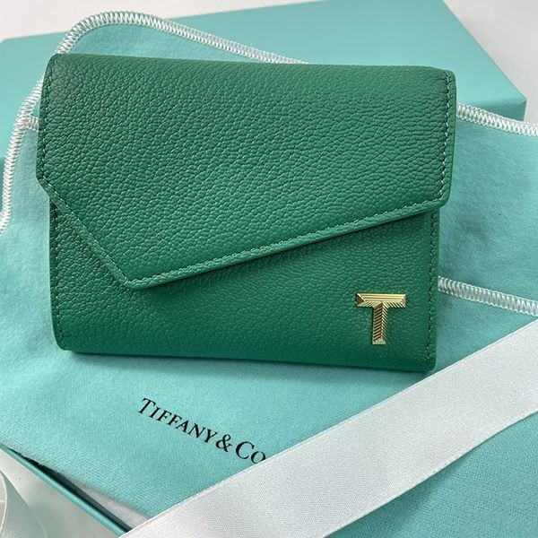 高級感溢れるティファニー Leather T Wallet レザー T 財布 エメラルド コピー