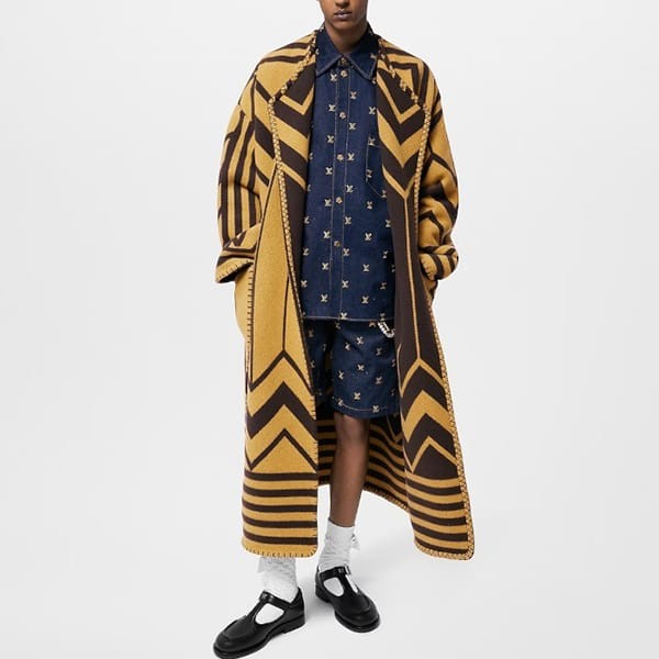 【限定大特価！】ルイヴィトン 偽物 メンズ ウール カシミヤ ロングコート 1AFJXL