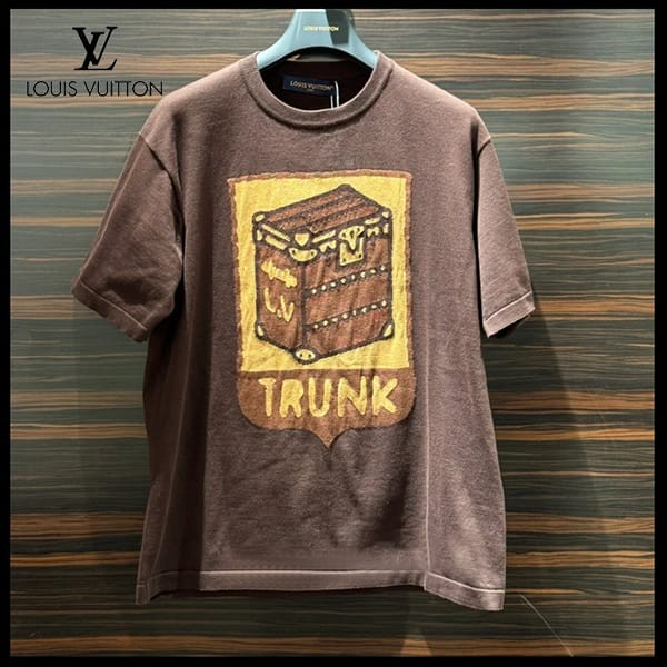 【最終セール価格！】ルイヴィトン ショートスリーブコットンインターシャクルーネック Tシャツ コピー 1AFIWW