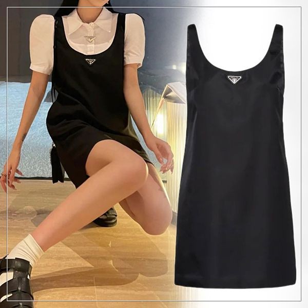 プラダ Re‐Nylon ショート 偽物 ノースリーブ ドレス ロゴ w040203