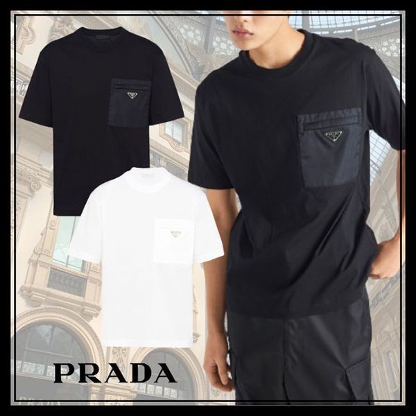 【やっぱり人気！】【プラダ】 Re-Nylon xジャージー Tシャツ パチモンpd04161