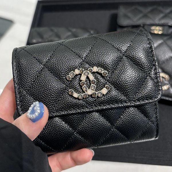 ナチュラル可愛い☆シャネル スモール フラップ ウォレット 三つ折り財布 AP3604 B14342 NR652