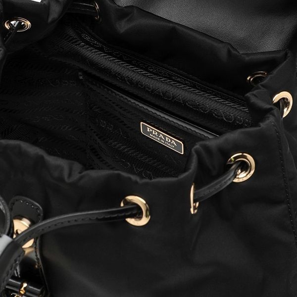 [プラダ]ブラック リナイロン N級品and leather バックパック1BZ074