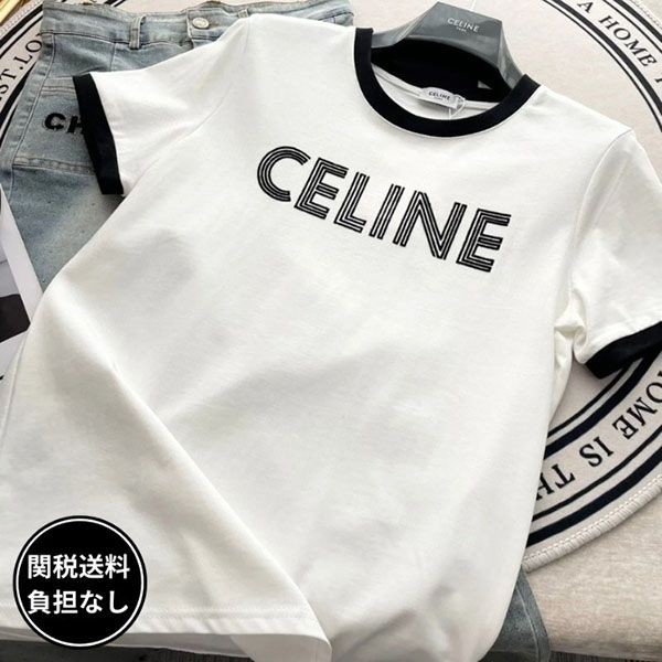 特別価格!セリーヌ コットンジャージー ルーズ 半袖 Tシャツ コピー w24050211