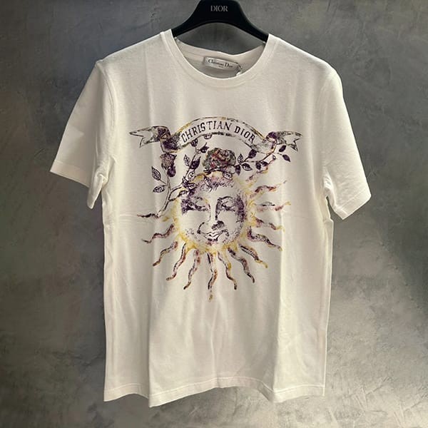 入手困難ディオール n級品 太陽 ロゴ入り コットン Tシャツ 2色 423T23C4528_X9888