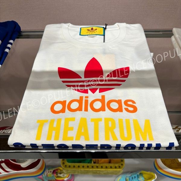 上品高見え■グッチ アディダス GGロゴ コラボ Tシャツ N級品717422 XJEXJ 9095