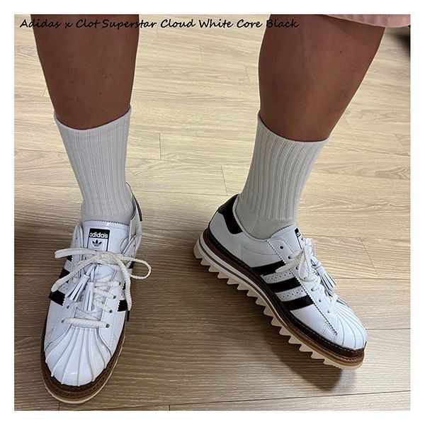 人気アイコンも注目アディダス Clot スーパースター 偽物★ Cloud White Core Black IH3132