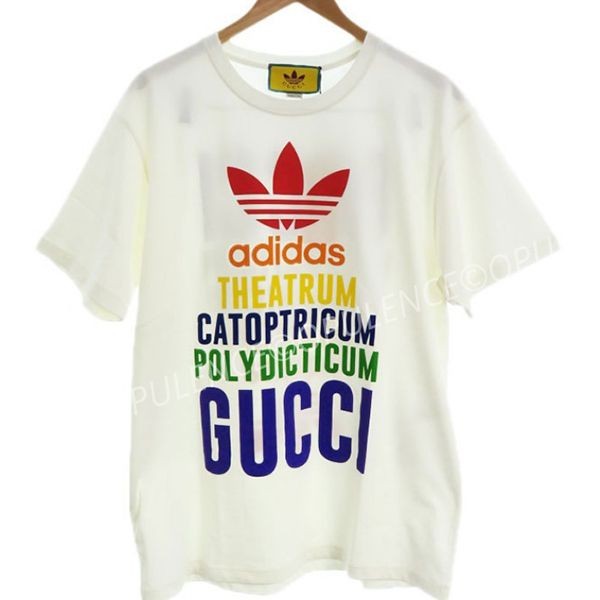 上品高見え■グッチ アディダス GGロゴ コラボ Tシャツ N級品717422 XJEXJ 9095