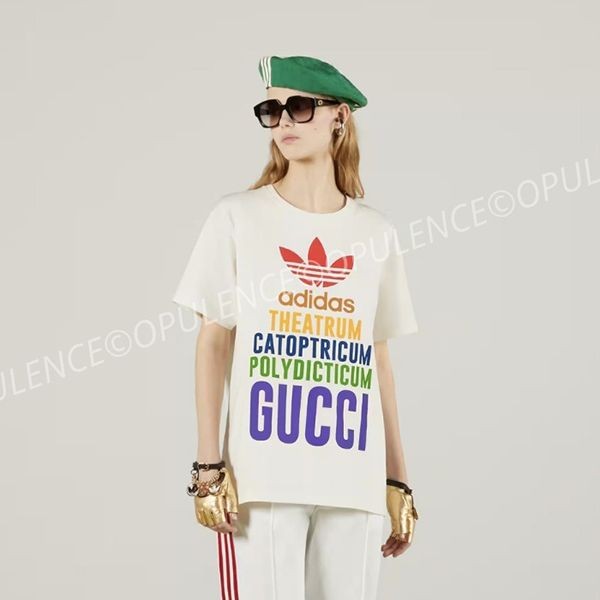 上品高見え■グッチ アディダス GGロゴ コラボ Tシャツ N級品717422 XJEXJ 9095