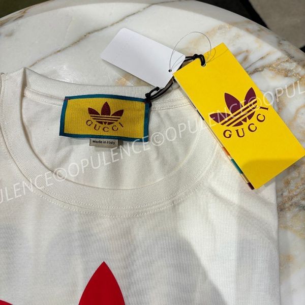 上品高見え■グッチ アディダス GGロゴ コラボ Tシャツ N級品717422 XJEXJ 9095