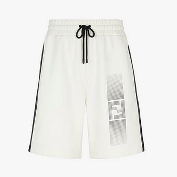 残り僅かフェンディ 偽物 ホワイトコットン ショートパンツ FAB910AR58F0RQ0