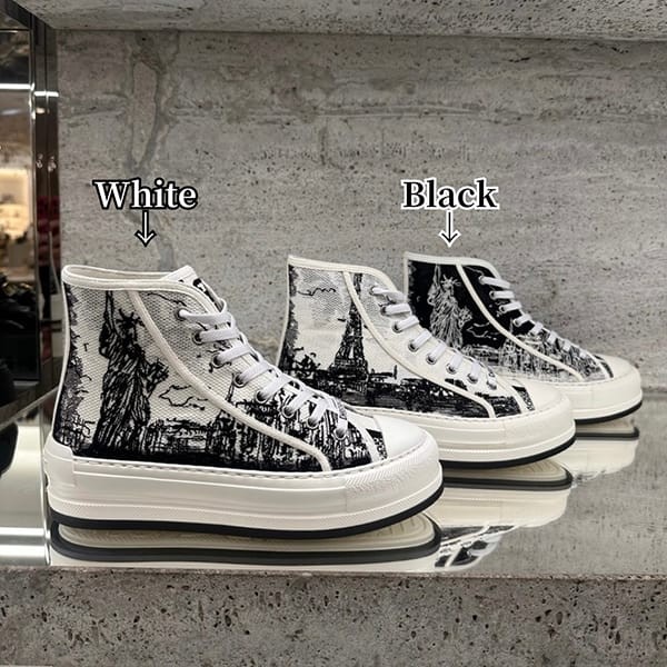 数量限定版Walknディオール コピー ハイトップ プラットフォームスニーカー 3色 KCK382LIB_S11X