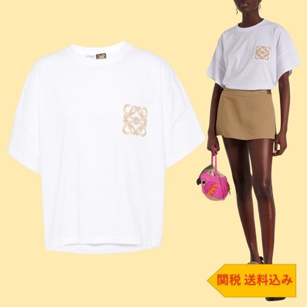 ロエベ paulas ibiza アナグラム コピーコットン ジャージー tシャツ low0722