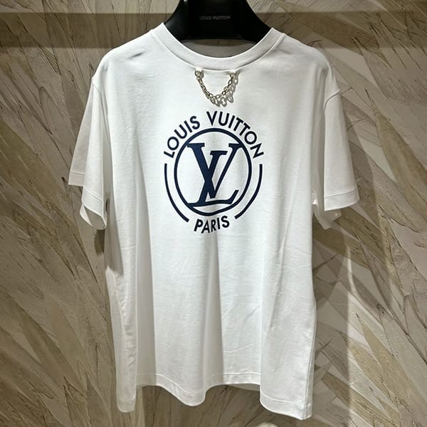 ルイヴィトン スーパーコピー 海外 tシャツ 半袖 チェーン ロゴ 3色 1aftty
