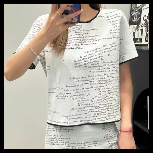 【追跡付き発送で安心】ディオールamour ショートスリーブ トップス 偽物 454s36am552_x0893