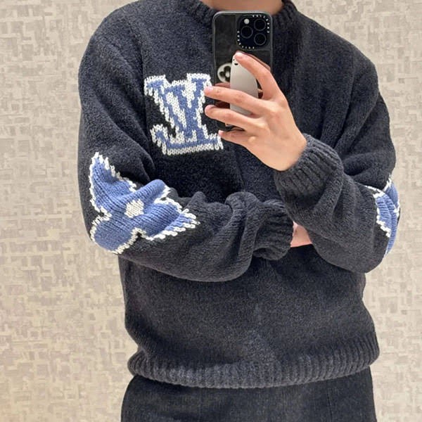 定番ルイヴィトン n級品 ウールミックス ニットセーター ロゴ入 1agjh2