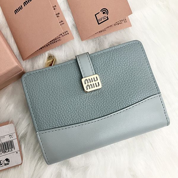 【ミュウミュウ】Compact Wallet ロゴベルト 三つ折り財布 5ML058