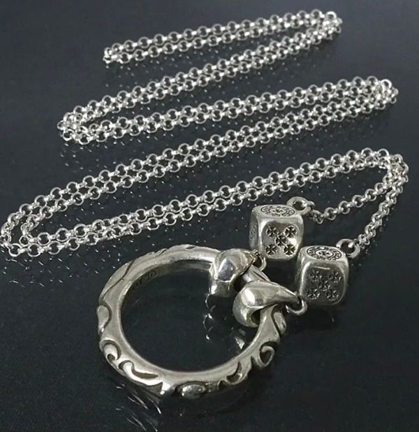 【最終セール価格！】クロムハーツ EYWR LOOP DICE DBL アイウェアループ ダイス ネックレス 偽物 SV925