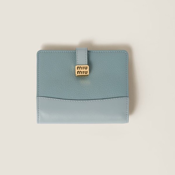 【限定カラー】ミュウミュウ 偽物 Compact Wallet ロゴベルト 三つ折り財布 4色 miu21154