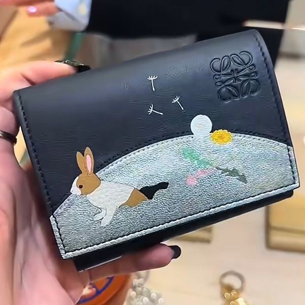 プレゼントに最適《ロエベ Suna Fujita 偽物 コラボ》財布 レザー うさぎ low0219