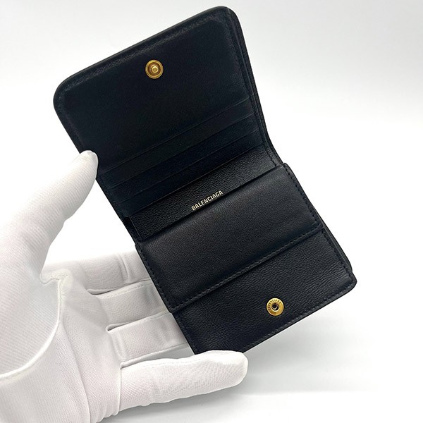 残り僅かバレンシアガ 二つ折り財布 コピー BLACK 594216 2AAXQ 1000