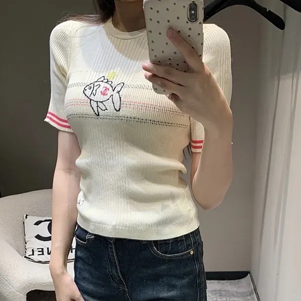 シャネル Tシャツ n級品 コットン P78698-K11361-NACJA