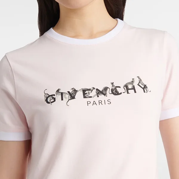 【ジバンシィ コピー】リンガーコットン混ジャージーTシャツ 2色 gtv25191