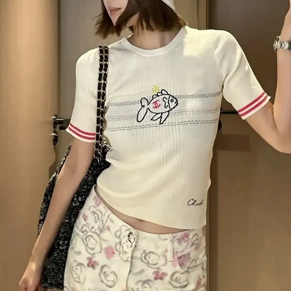シャネル Tシャツ n級品 コットン P78698-K11361-NACJA