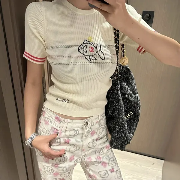 シャネル Tシャツ n級品 コットン P78698-K11361-NACJA