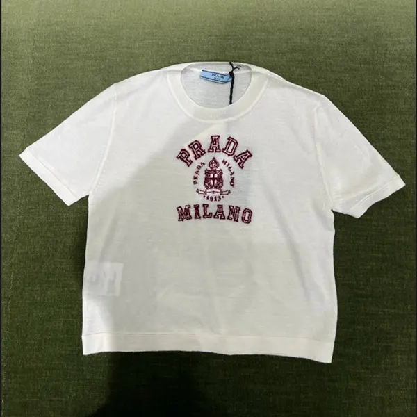 【送料関税込】プラダ カシミヤ インターシャ Tシャツ ウィメンズ P24M2M