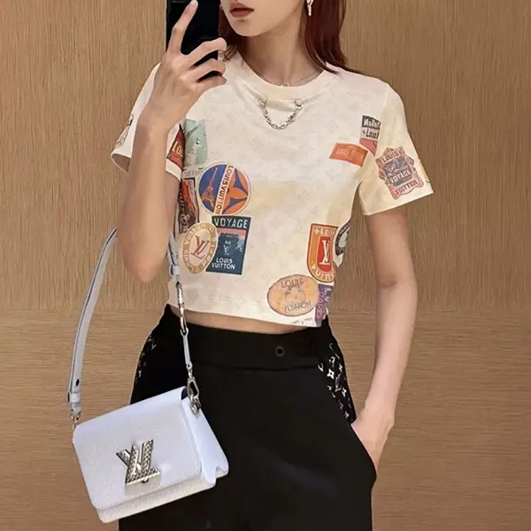 VIPセールルイヴィトン クロップトップ Tシャツ コピー 1AHITI