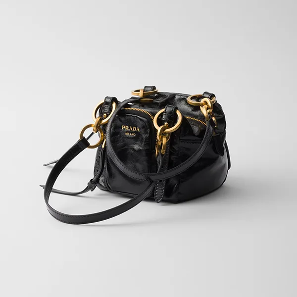 ユニークなデザインプラダ 並行輸入品 Dangle レザー トップハンドル ミニバッグ 3色 pld3251155