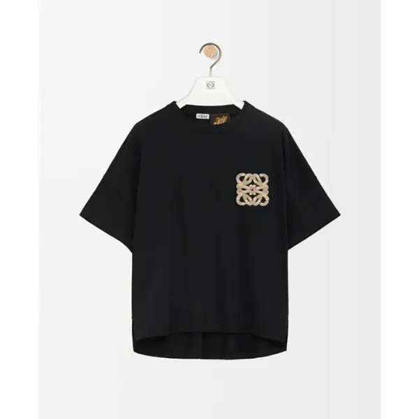 トレンド感たっぷりロエベ ボクシーフィット ロゴ Tシャツ S616Y22X59