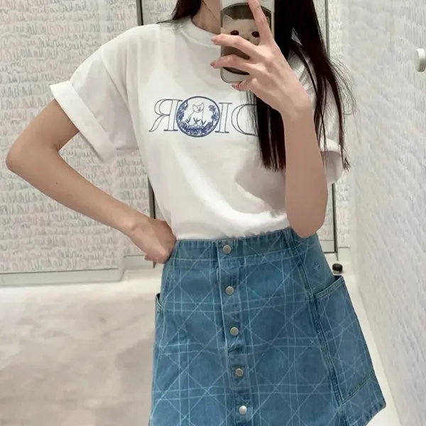 ★話題沸騰★ディオール ロゴ入り コットン Tシャツ 583J696C0554