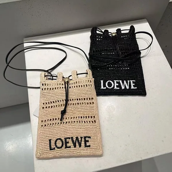 ロエベ ラフィア ドロースト  かご ポケット フェイク 2色 lyw541444