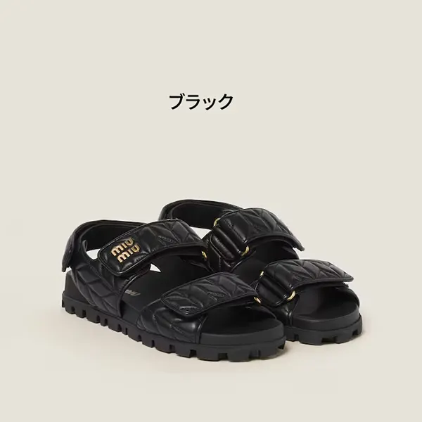 ミュウミュウ スポーティ マテラッセレザー N級品 サンダル 5X135E