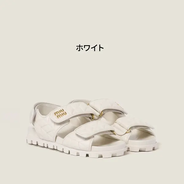 ミュウミュウ スポーティ マテラッセレザー N級品 サンダル 5X135E