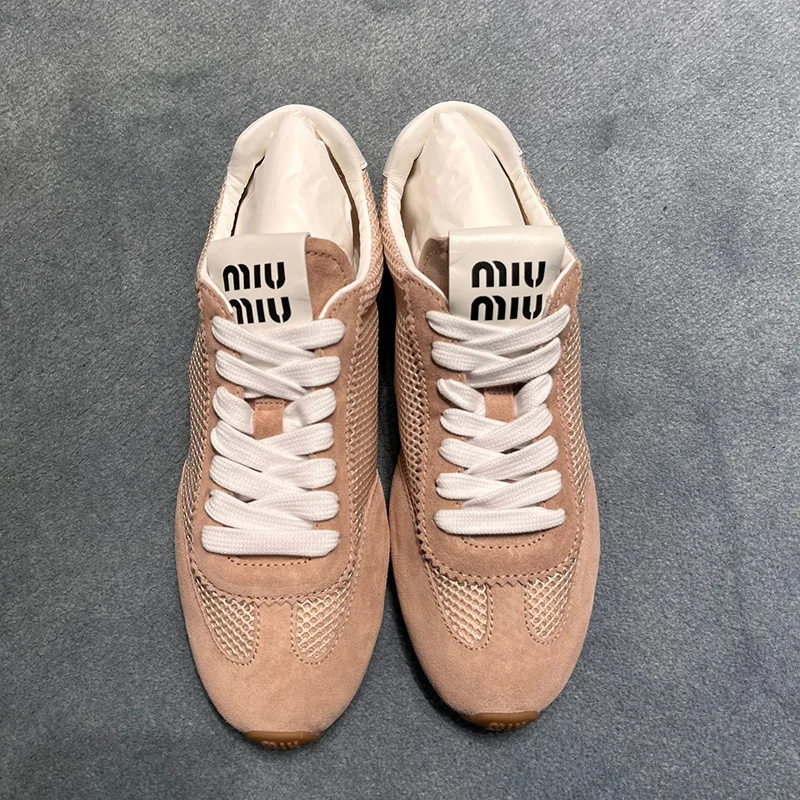 【やっぱり人気！】◆完売前に◆ミュウミュウ パロディ Plume メッシュ×スエード スニーカー 3色 miu0605