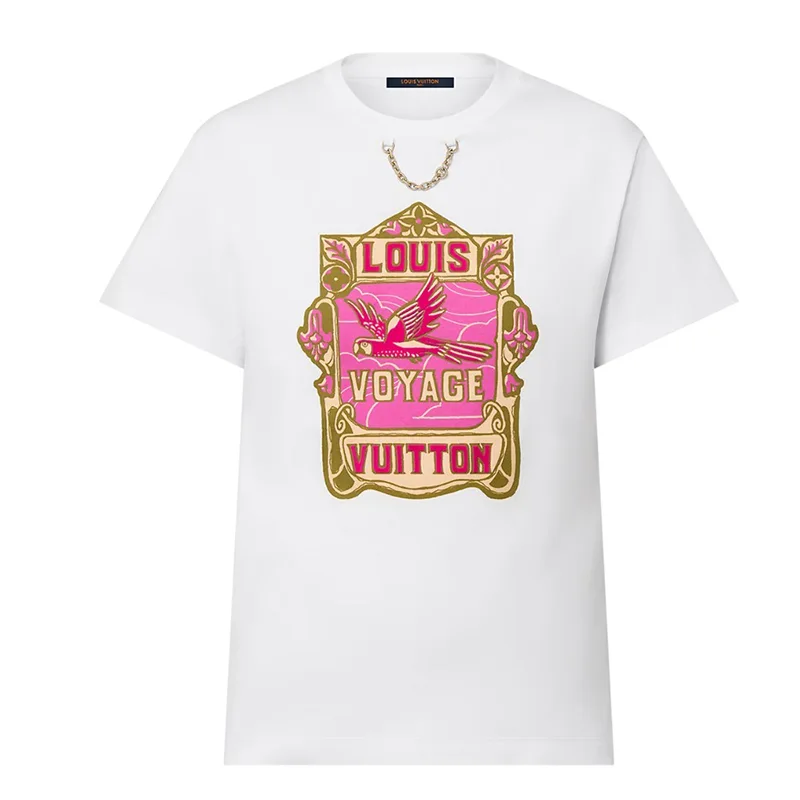残り僅かルイヴィトン パロットプリントTシャツ パロディ 1AHIT5