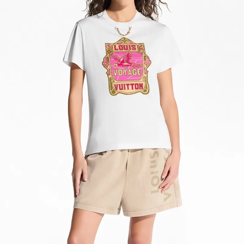 残り僅かルイヴィトン パロットプリントTシャツ パロディ 1AHIT5